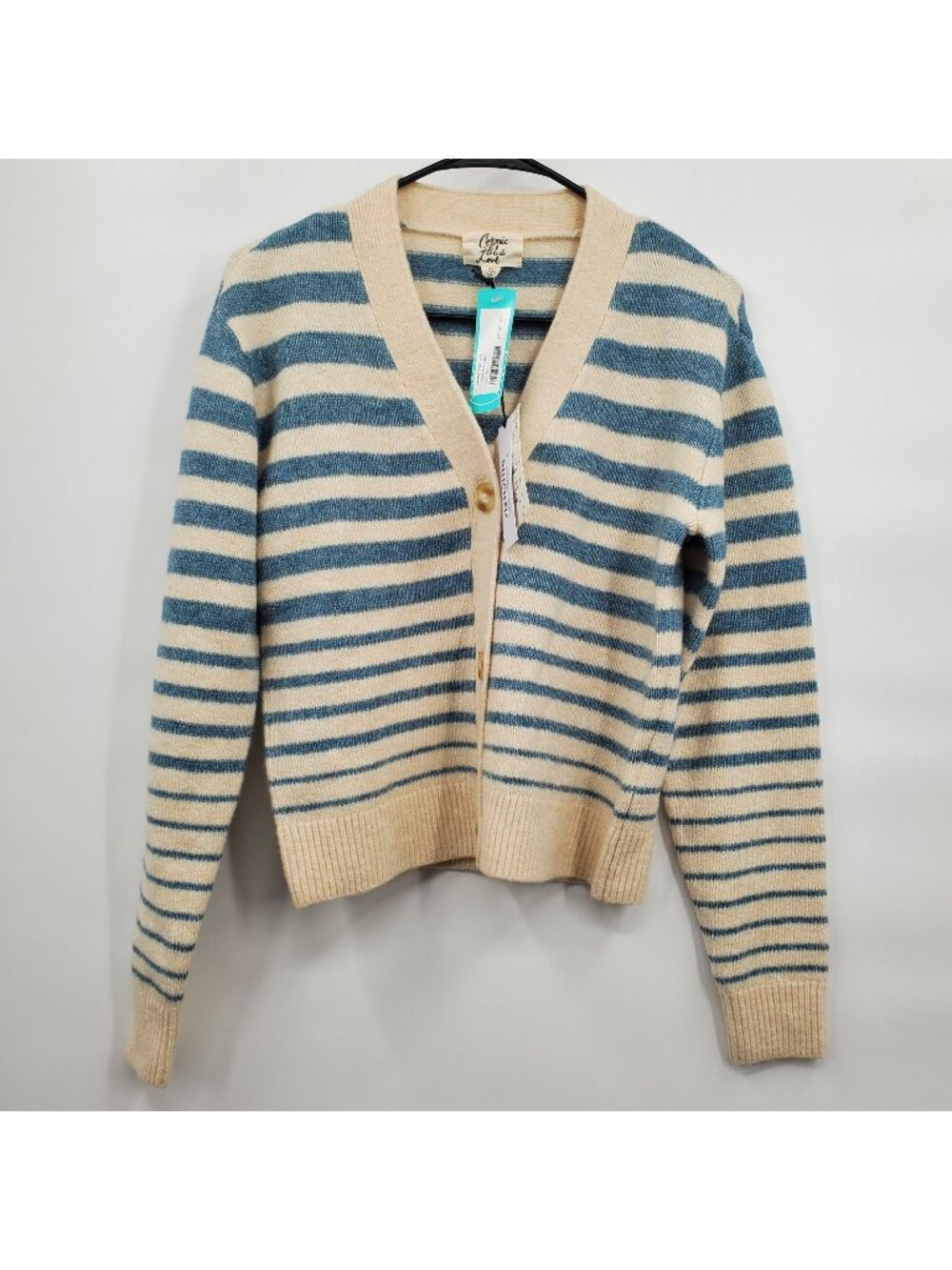 Cosmic Blue Love The Mia Cardigan Women Size XS NWT Button Up Knit Cozy V Neck